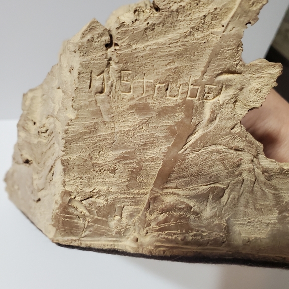 Vintage Haeger Pottery M. Strubel Resin Sculpture 2 Children On A Fallen Tree - Picture 9 of 16